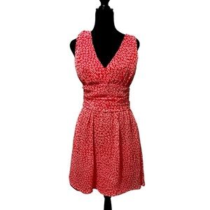 Red Floral Sleeveless Dress, sz S